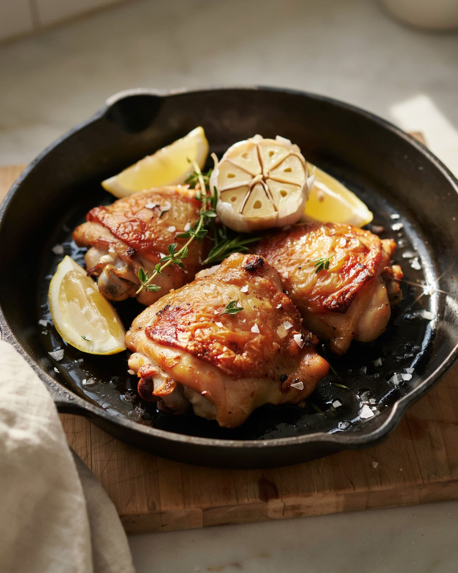 30-Minute One-Pan Lemon Garlic Chicken for Two